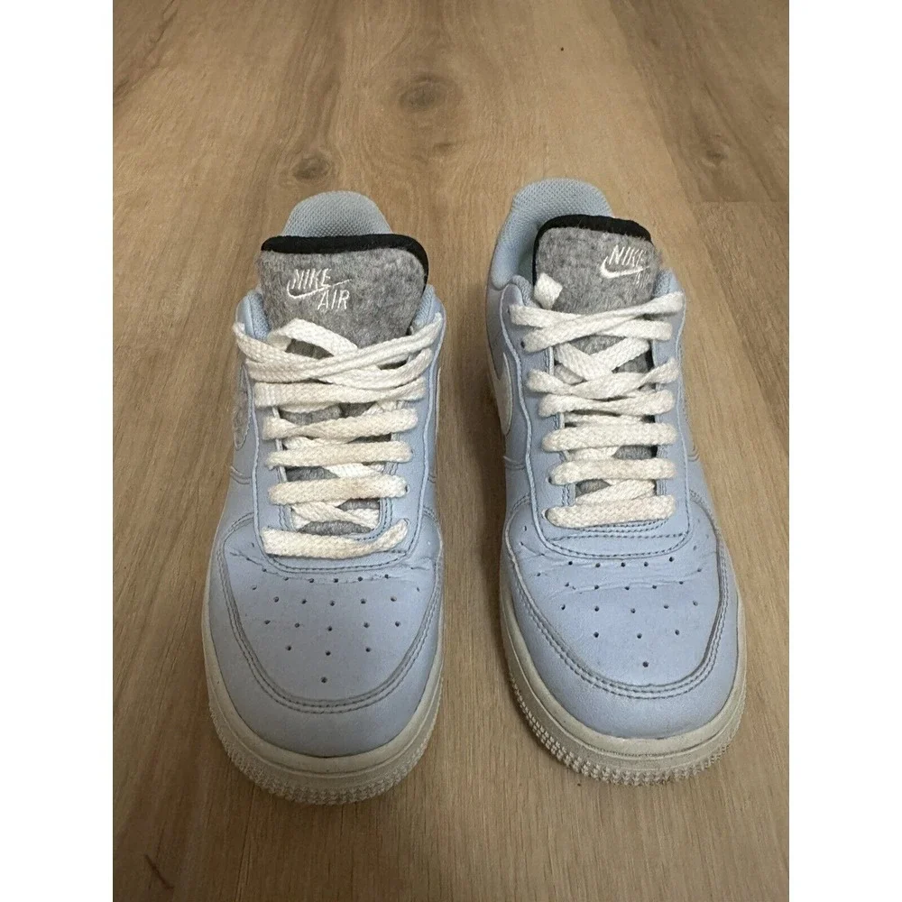 Nike Air Force 1 Youth Size 6 DA6682-400 Blue Recycled Wool‎ Low Top